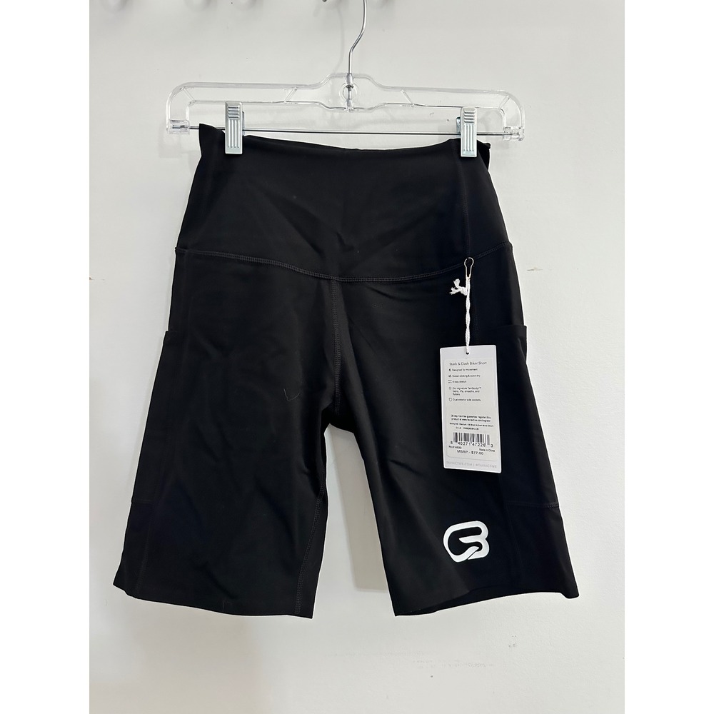 Tavi Stash & Dash Biker Shorts Ebony Black Medium Activewear Gym Hiking NWT